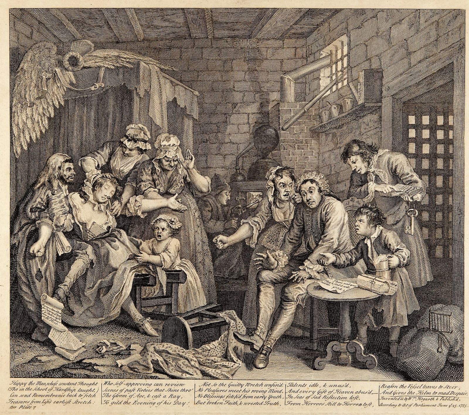 A Georgian prison scene by William Hogarth